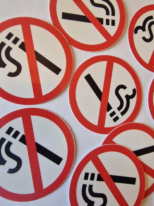 12 Vinyl No Smoking Stickers Circles