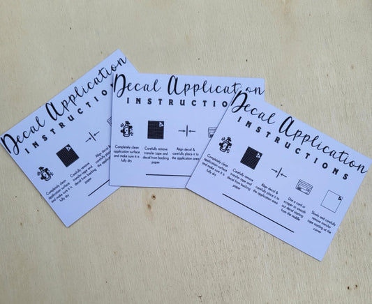 Decal Application Instructions Card