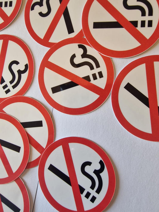 12 Vinyl No Smoking Stickers Circles