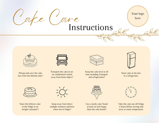 Cake Care Card Style 1