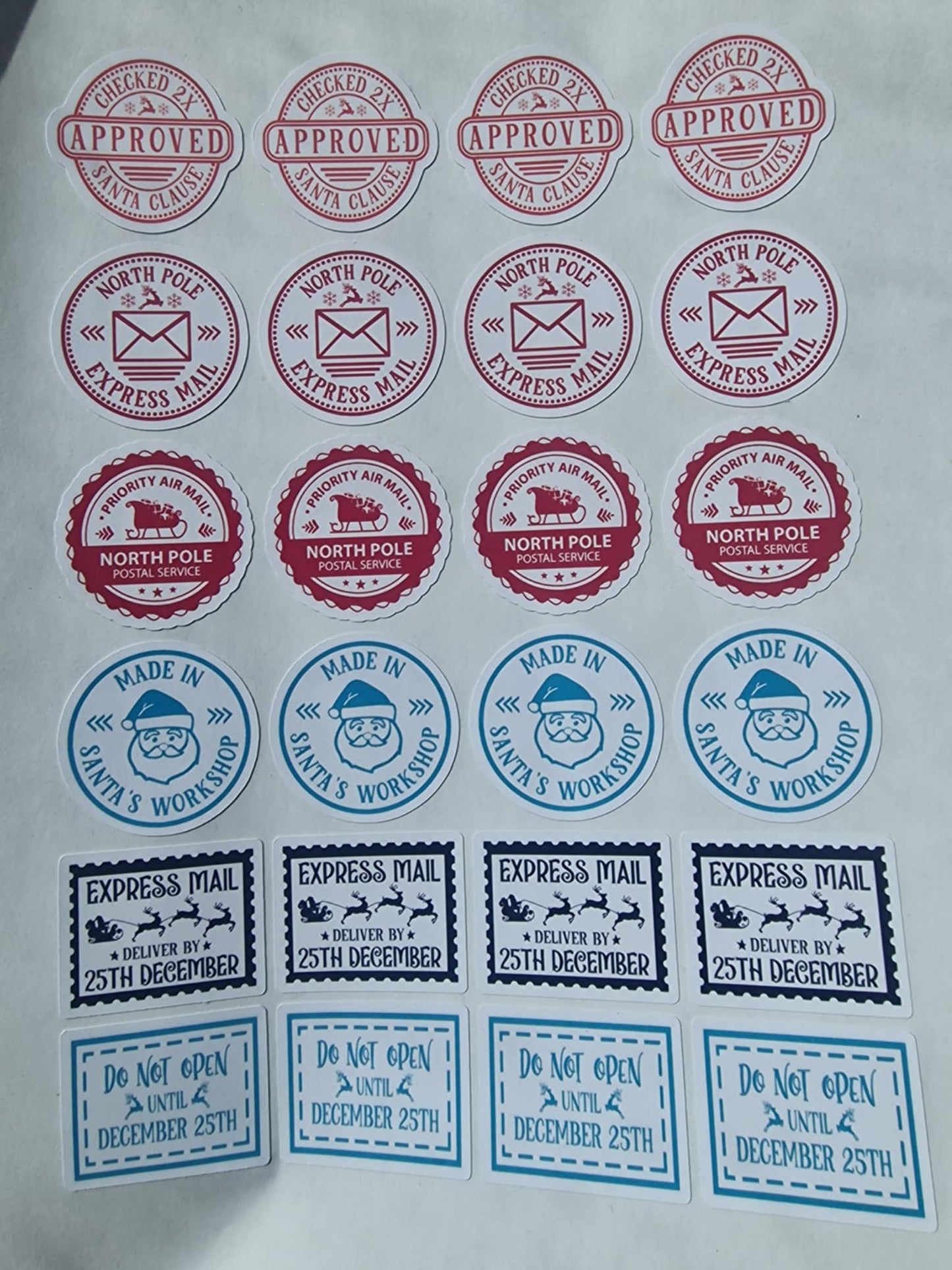 24 Christmas Stamp stickers