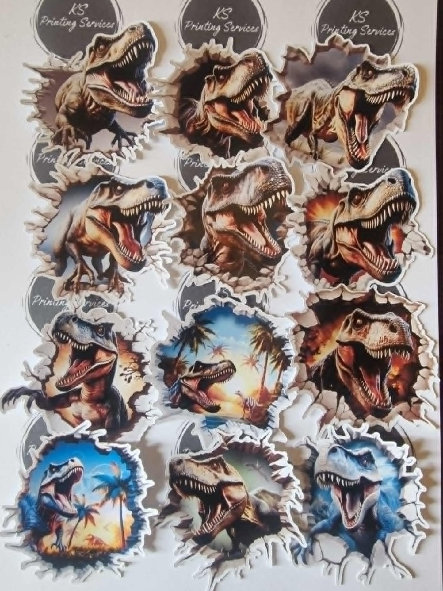 3D effect Dinosaur Stickers