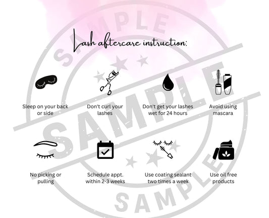 Lash Aftercare Card