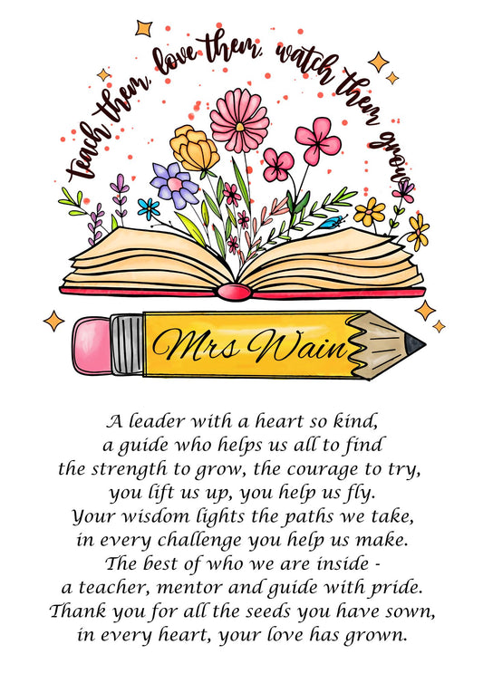 Pencil Teacher Print