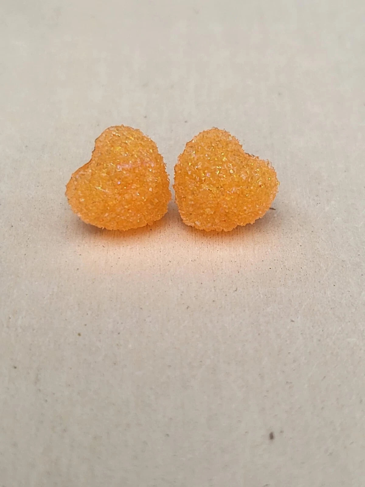 Orange Heart Stud Earrings - Sugar Coated