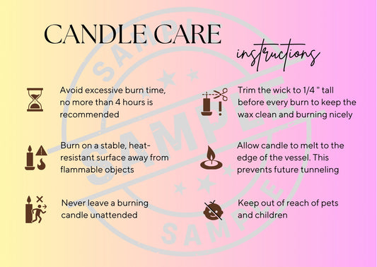 Candle Care Cards - Style 1