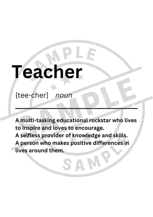 Teacher Definition Print